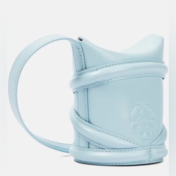 Alexander McQueen The Curve Mini Crossbody Bag Blue NWT - Picture 9 of 16